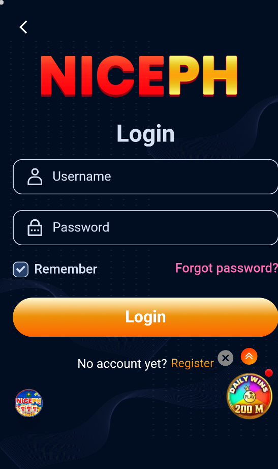 Login access screen